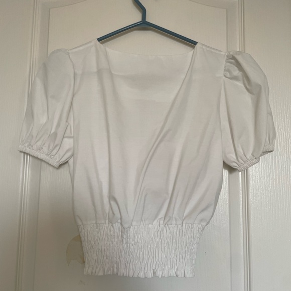 White Puffy Shoulder Top - Picture 2 of 2